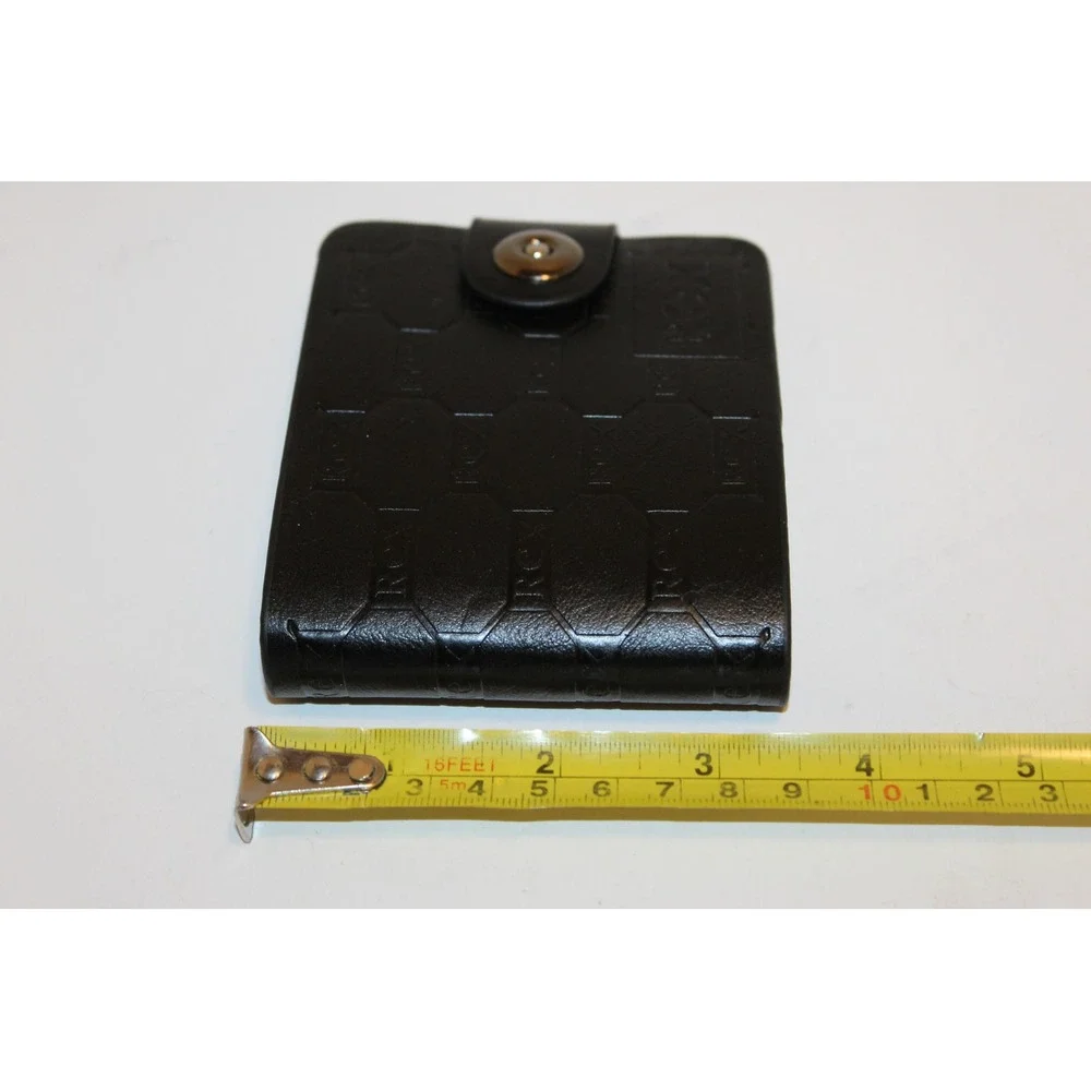 New BVEI'S Men's Black Faux Leather Rex Embossed Bi-Fold Wallet Snap Button NIB‎
